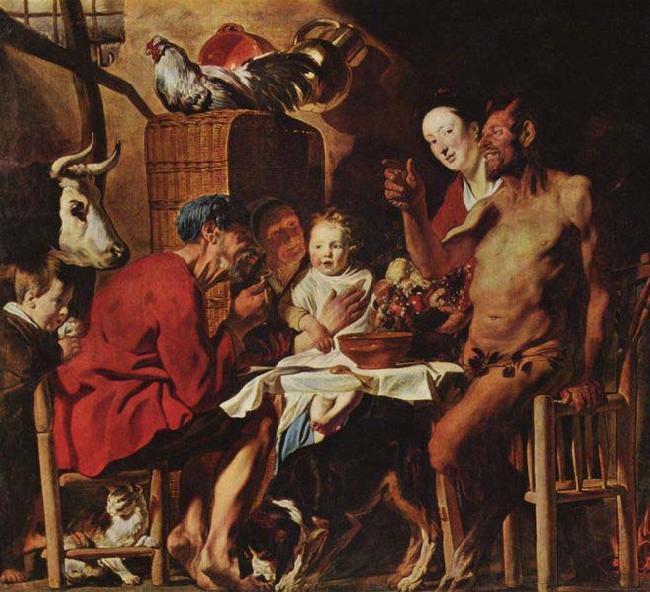 JORDAENS, Jacob Satyr and the Peasant France oil painting art